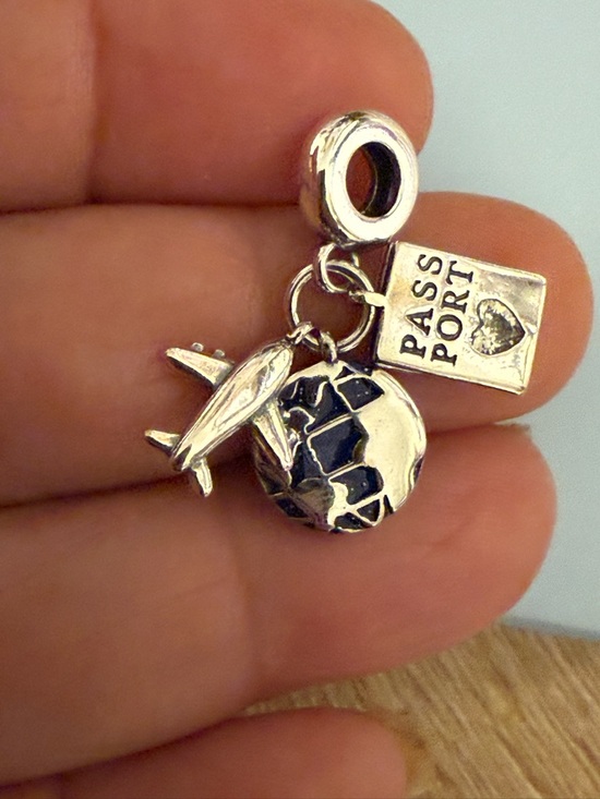 Pandora Jewelry - Pandora Silver Travel Charm with Airplane, Globe & Passport
